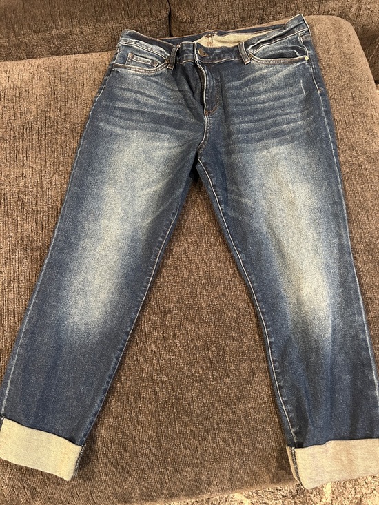 Kut from the Kloth Denim - Kut from the Kloth Ankle Straight Leg Jeans - Dark Blue Denim with cuff hem